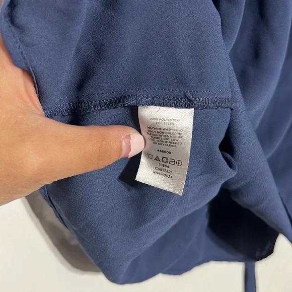 LOFT Outlet Blue Flutter Sleeve Sleeveless Square Neck Tank Top Size Large - Picture 5 of 8